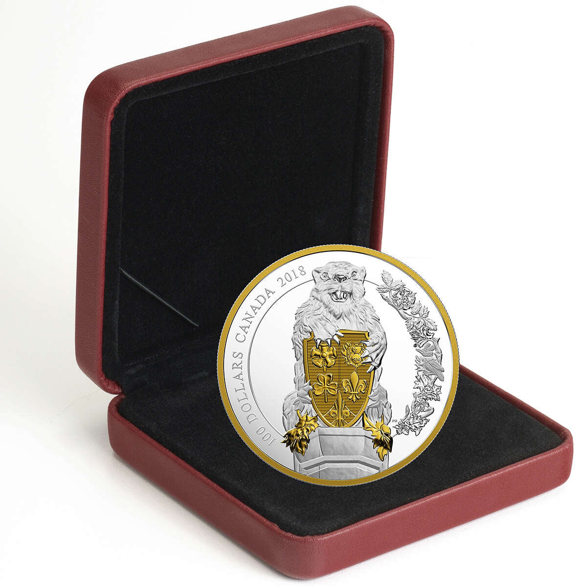10 oz Pure Silver Gold-Plated Coin - Keepers of Parliament: The Beaver - Mintage: 750 (2018)