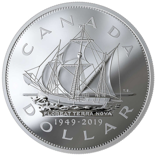 2019 $1 70th Anniversary of Newfoundland Joining Canada - Pure Silver Coin