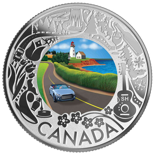 1/4 oz 2019 $3 Celebrating Canadian Fun and Festivities: Coastal Drive - Pure Silver Coin