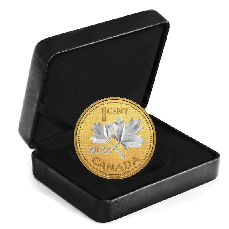 10th Anniversary of the Farewell to the Penny - 5 oz. Pure Silver Reverse Gold-Plated Coin (2022)