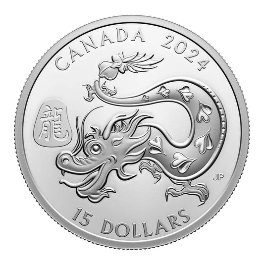 2024 $15 Lunar Year Of The Dragon - Fine Silver Coin