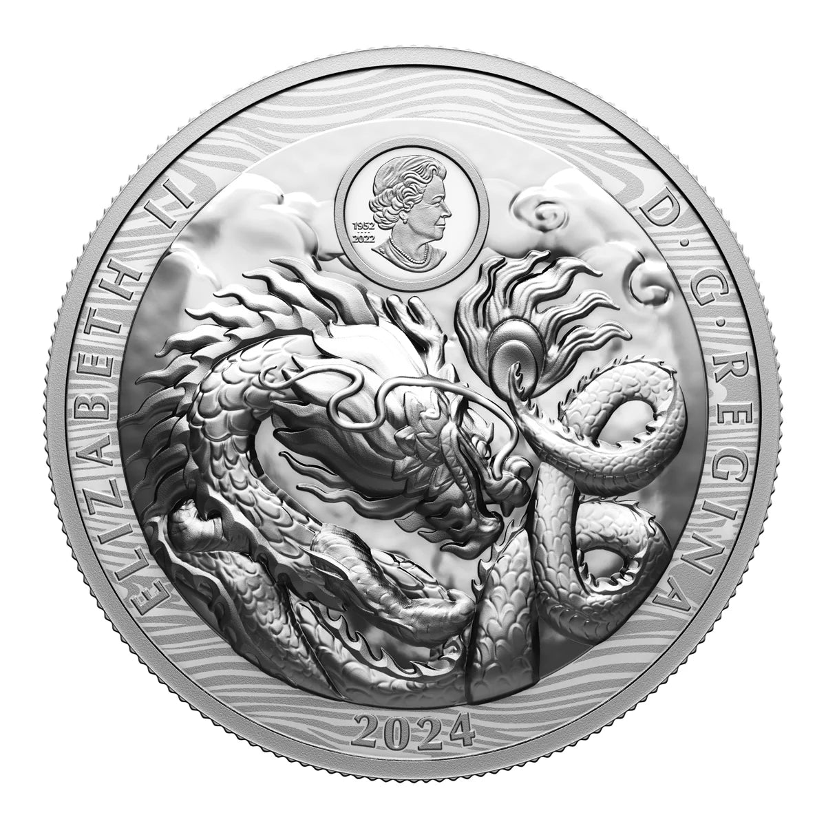 3 oz 2024 $50 Year of the Dragon - Pure Silver Coin