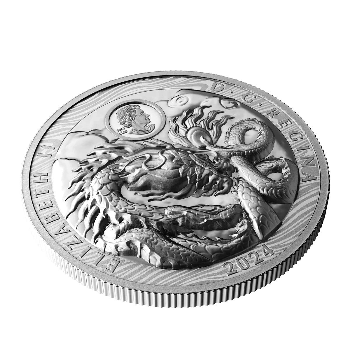 3 oz 2024 $50 Year of the Dragon - Pure Silver Coin