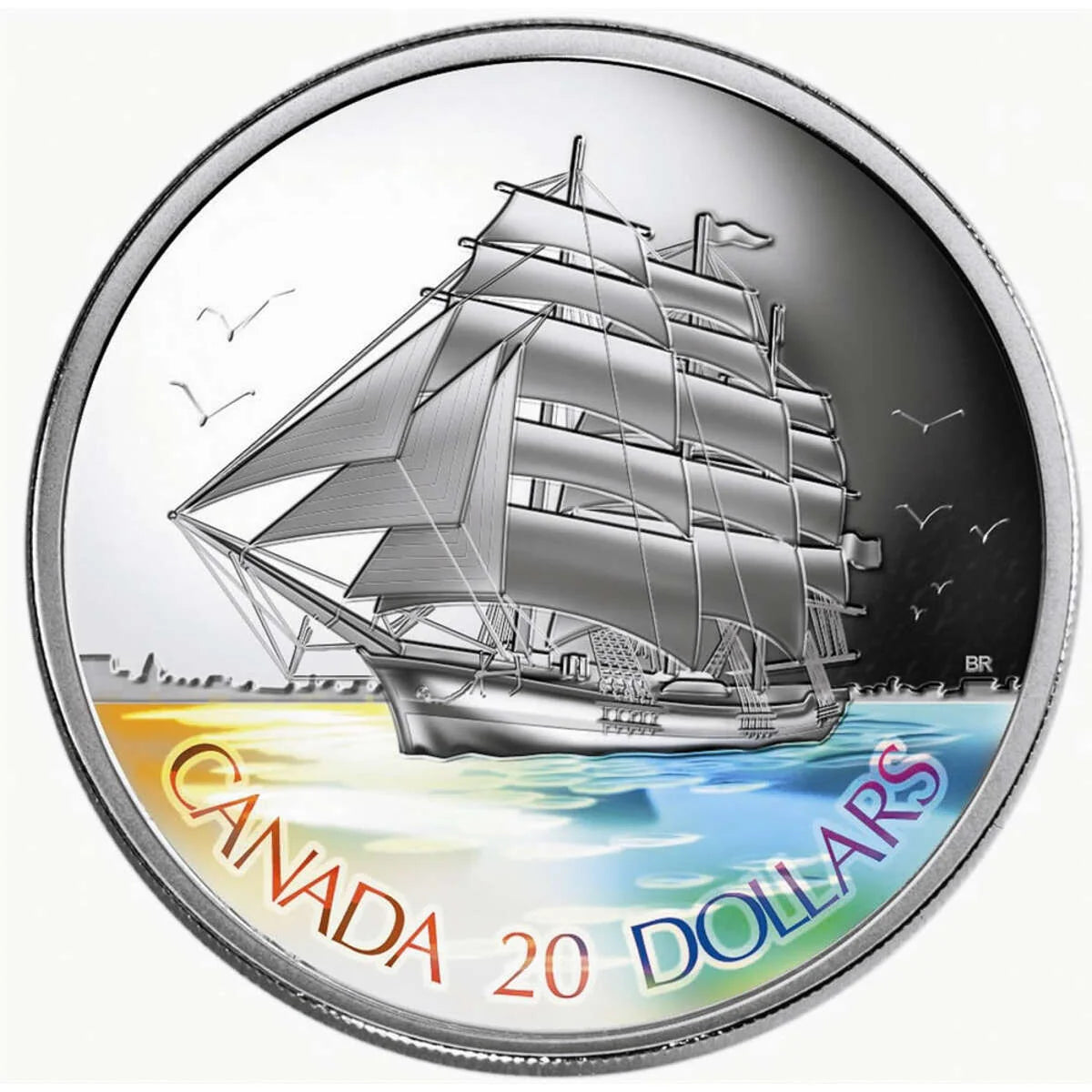 1 oz 2005 $20 Tall Ships: Three-Masted Ship - Pure Silver Coin