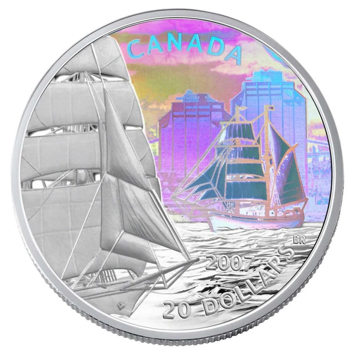 1 oz 2007 $20 Tall Ships: Brigantine - Pure Silver Coin