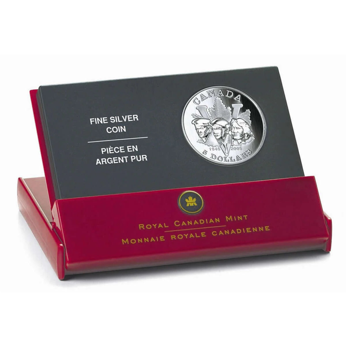 1 oz End of the Second World War, 60th Anniversary - 2005 $5 Pure Silver Coin