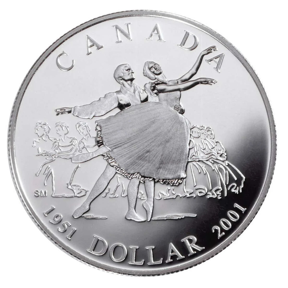 3/4 oz 2001 $1 National Ballet of Canada, 50th Anniversary - Sterling Silver Dollar