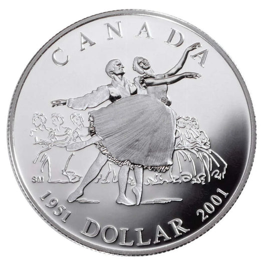 3/4 oz 2001 $1 National Ballet of Canada, 50th Anniversary - Sterling Silver Dollar