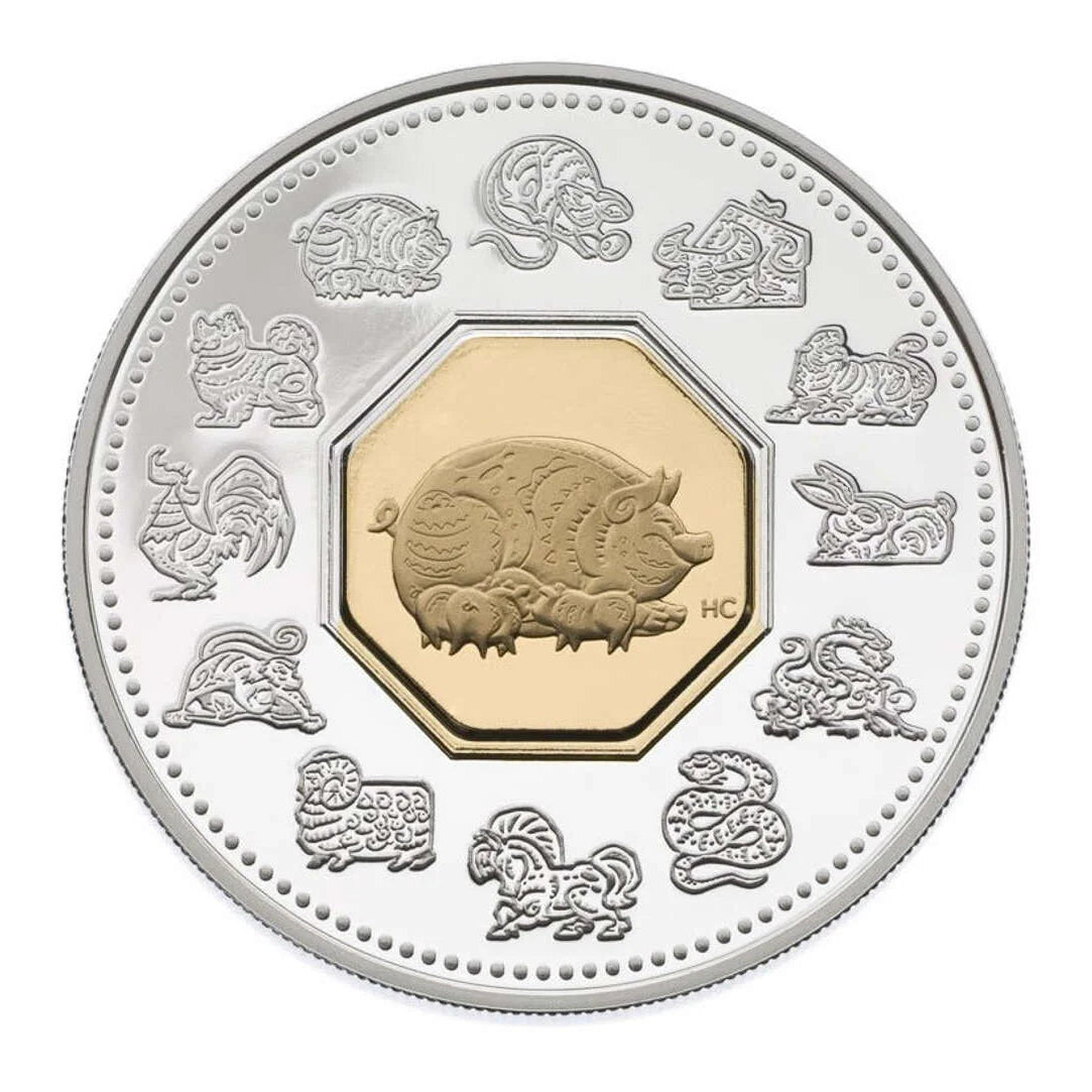 2007 $15 Year of the Pig - Sterling Silver Coin