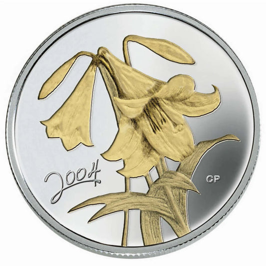 2004 50c Golden Easter Lily - Sterling Silver Coin