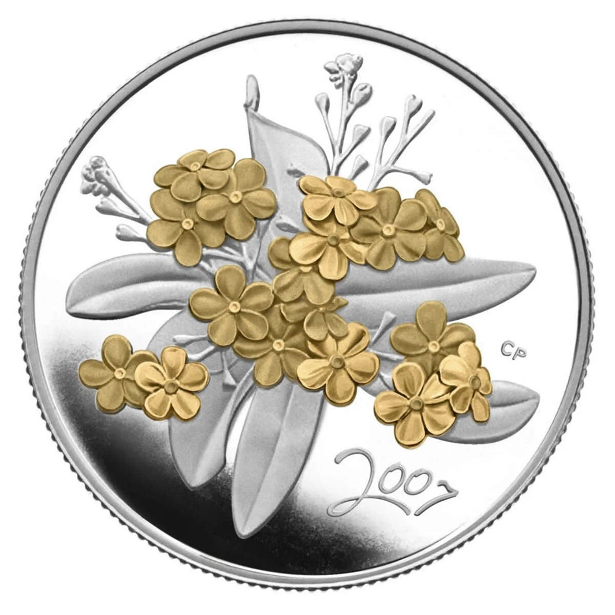 2007 50c Golden Forget-Me-Not - Sterling Silver Coin
