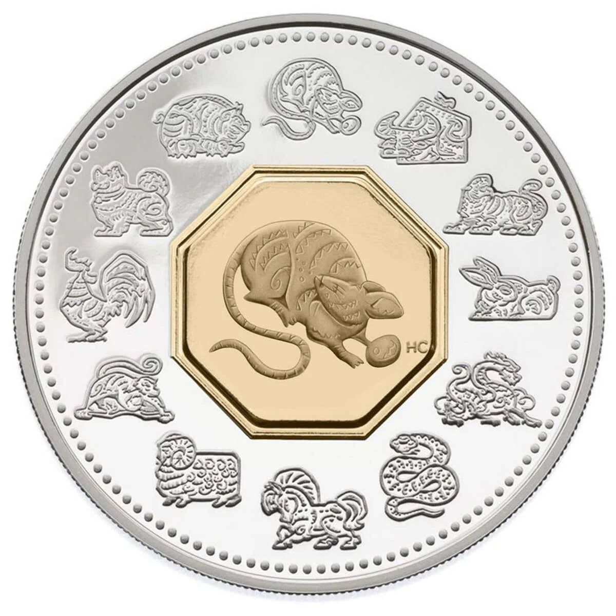 2008 $15 Year of the Rat - Sterling Silver Coin