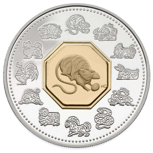 2008 $15 Year of the Rat - Sterling Silver Coin