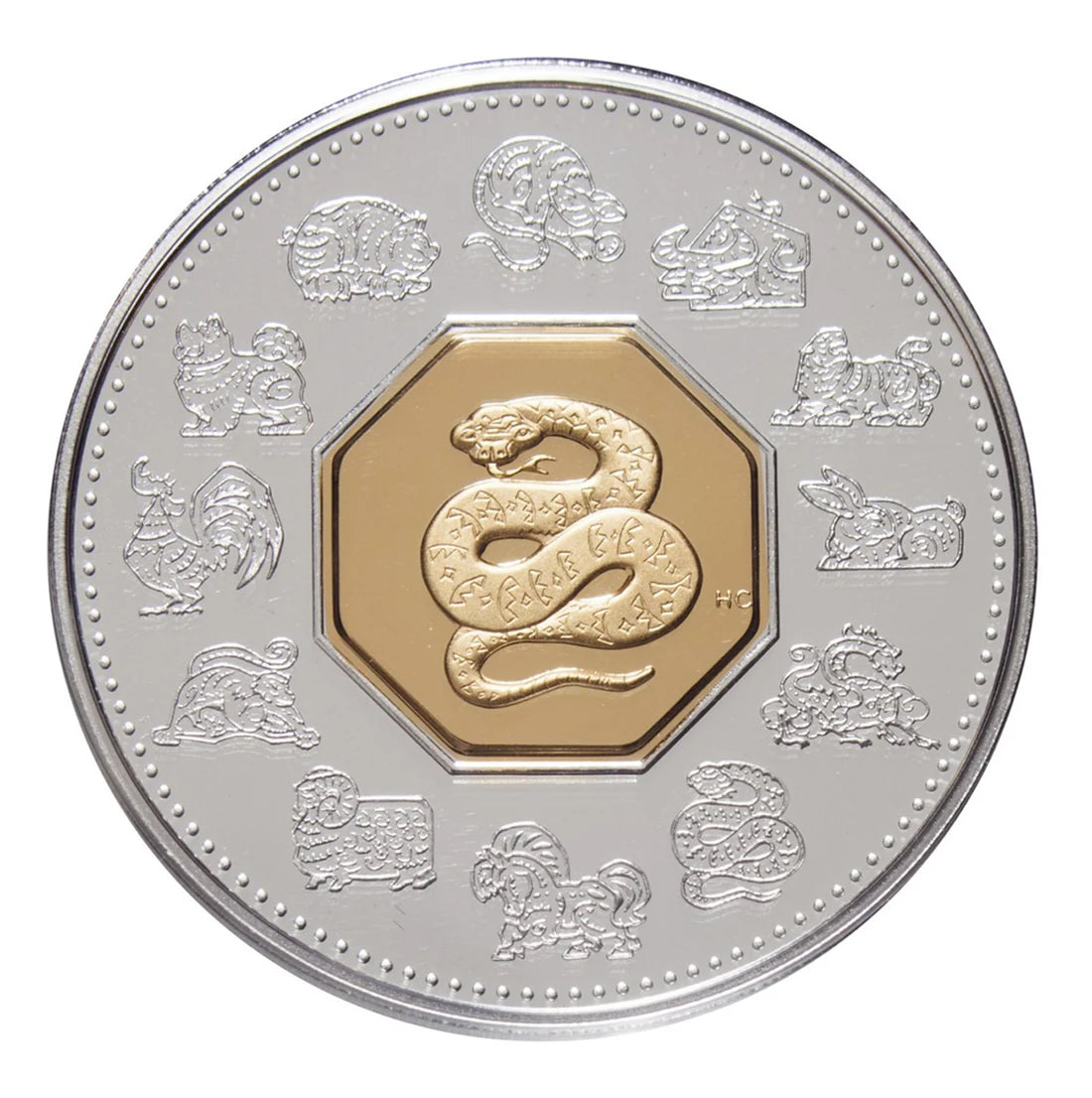 2001 $15 Year of the Snake - Sterling Silver Coin