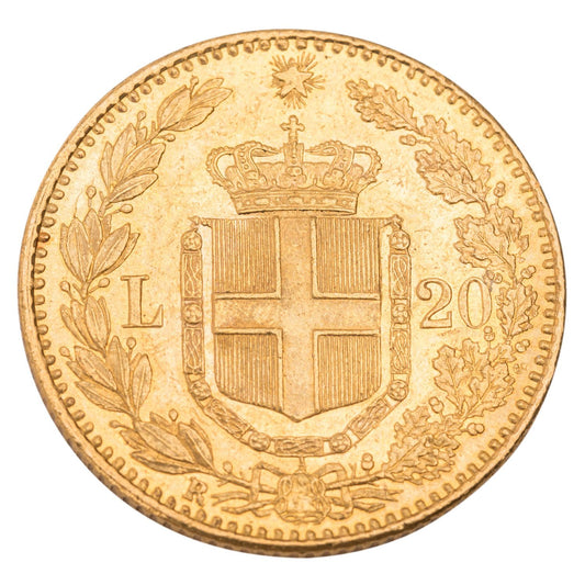 20 Lire Gold Coin - Random Year - Italy .900 Au
