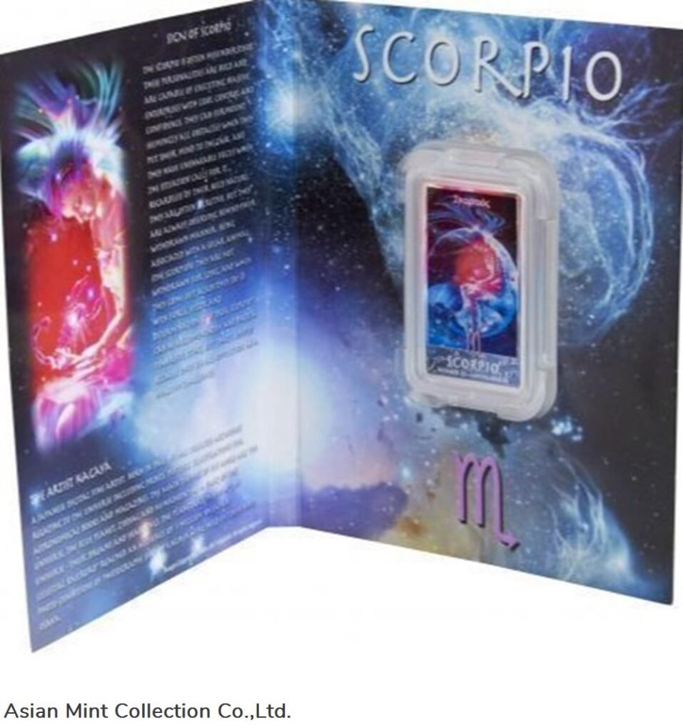 1 oz 2011 – Kagaya Zodiac: Scorpio 2 Dollars Coloured Silver Coin