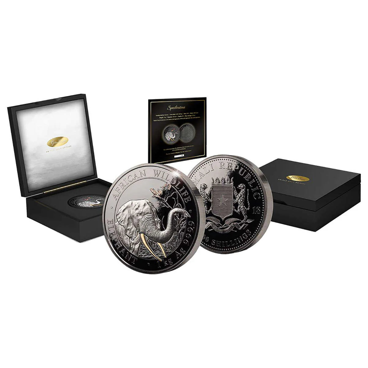 1 kg 2018 2000 Schillings Golden Enigma: Somalia Elephant Coin