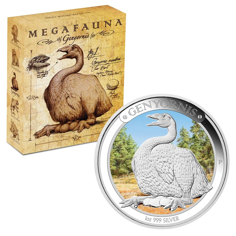 1 oz 2014 Megafauna Series Genyornis Silver Coin - Perth Mint