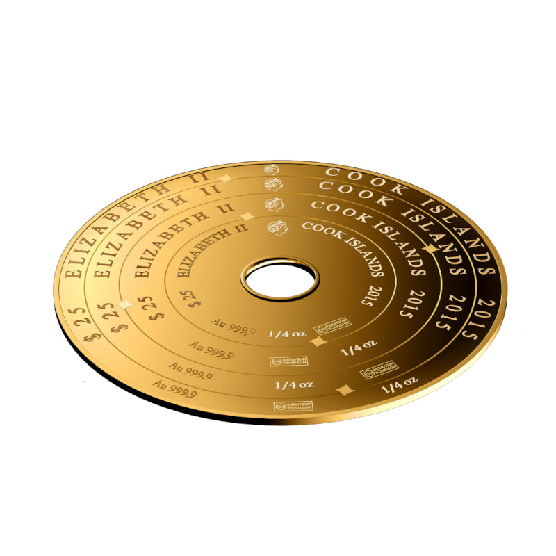 1 oz Gold Coin - Cooks Island Armillary - Valcambi Suisse .9999 Au