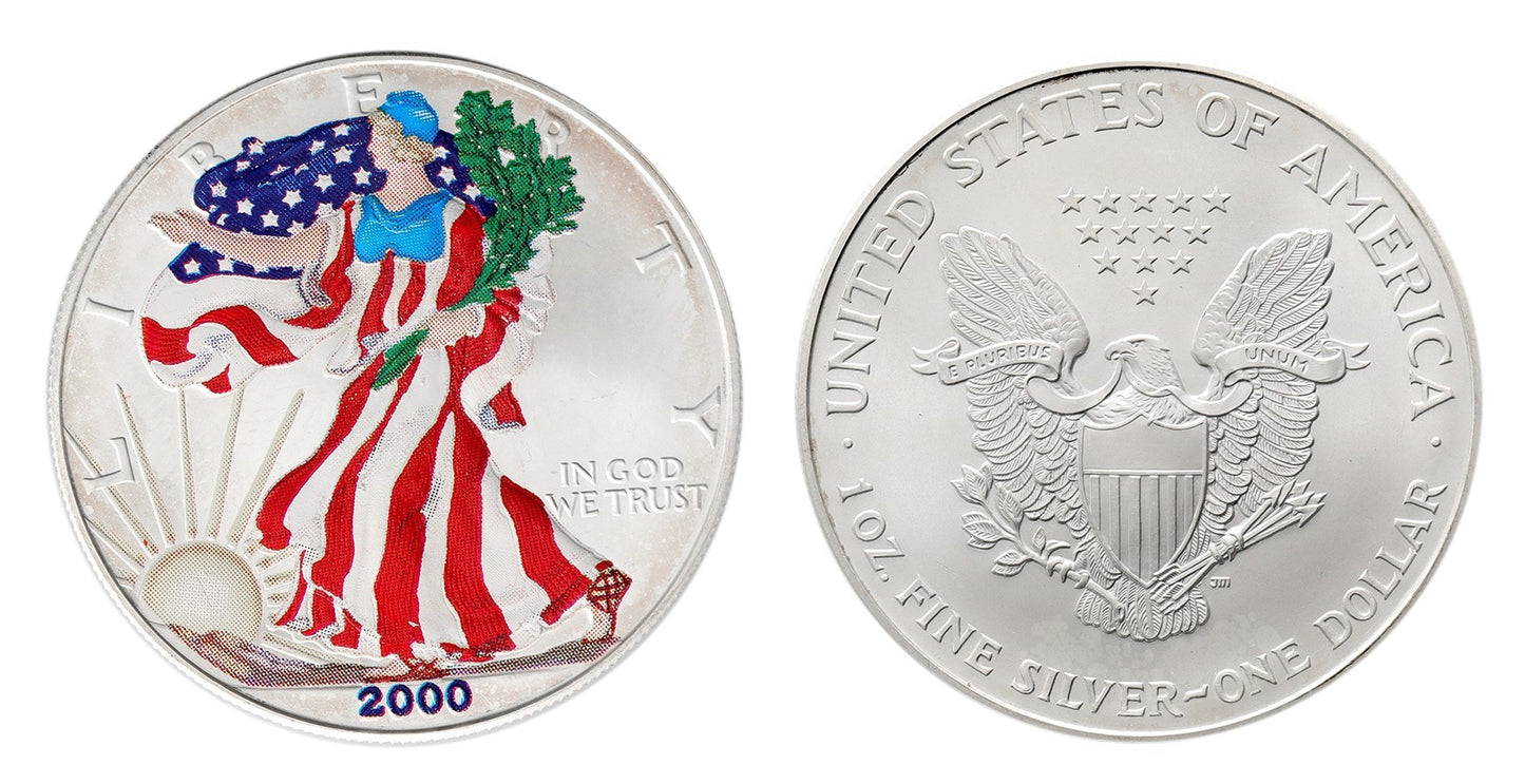 1 oz 2000 American Eagle Colorized Silver Coin - United States Mint