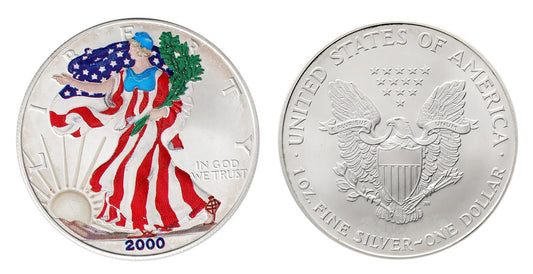1 oz 2000 American Eagle Colorized Silver Coin - United States Mint