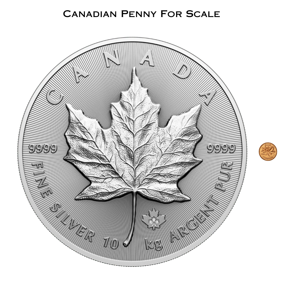 10 Kilogram Silver Maple Leaf Coin - Royal Canadian Mint .9999 Ag (Mintage: 299)