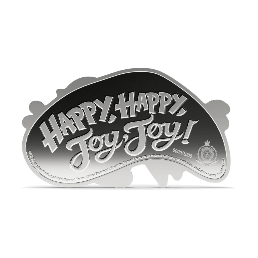 1 oz 2025 $2 Nicktoons Ren & Stimpy: Butt Bump - Pure Silver Coin