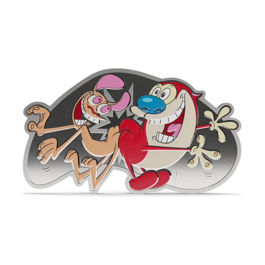 1 oz 2025 $2 Nicktoons Ren & Stimpy: Butt Bump - Pure Silver Coin