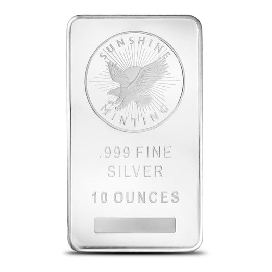 10 oz Silver Bar -  Sunshine Mint - .999 Ag
