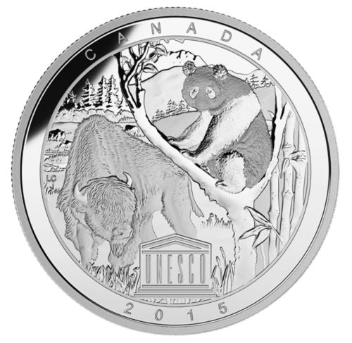 1 oz. Fine Silver Coin – UNESCO At Home and Abroad: Wood Buffalo National Park and Sichuan Giant Pan