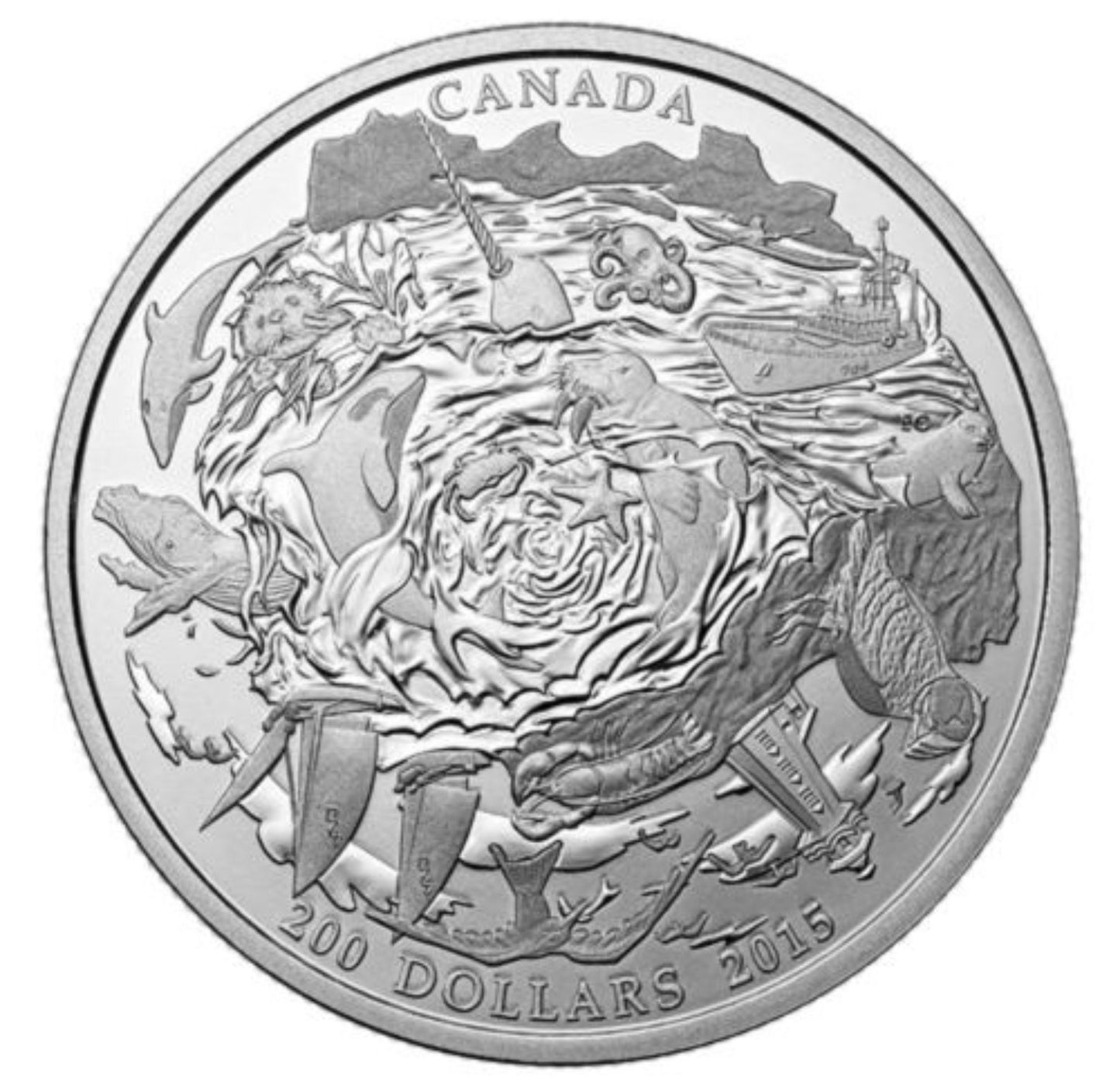 2 oz $200 for $200 Fine Silver Coin - Coastal Waters (2015)
