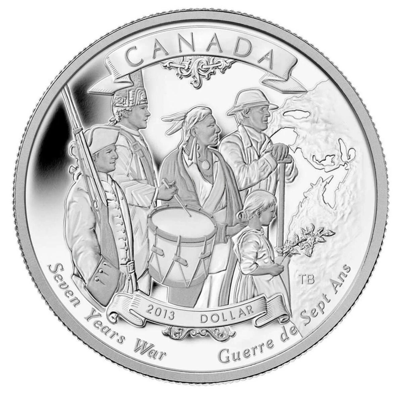 2013 $1 End of the Seven Years War, 250th Anniversary - Special Edition Pure Silver Dollar