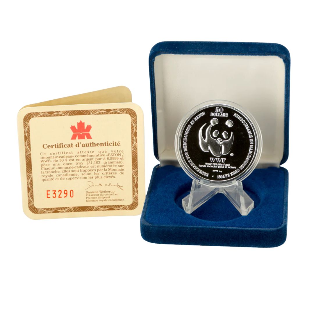 1 oz 1995 $50 Timothy Eaton WWF - Pure Silver Medal