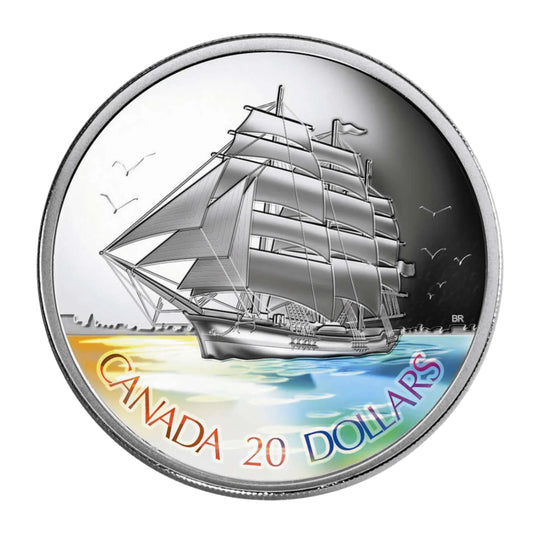 1 oz 2005 $20 Tall Ships: Three-Masted Ship - Pure Silver Coin