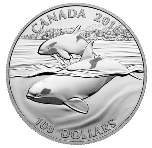 1 oz $100 for $100 Fine Silver Coin – Orca (2016)