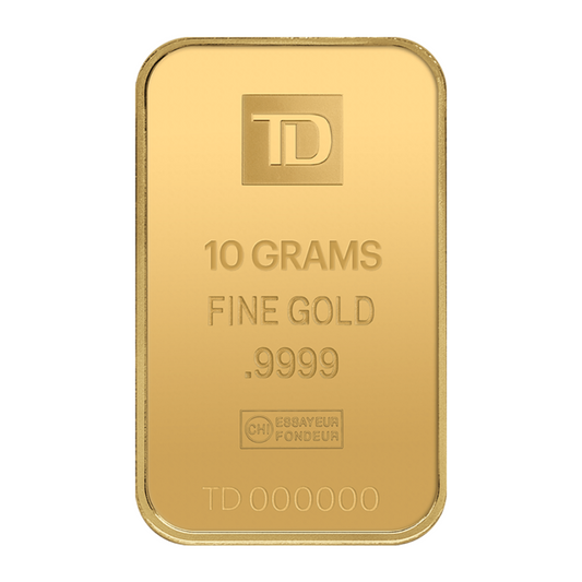 10 g Gold TD Bank Bar - Toronto Dominion Bank - .9999 Au