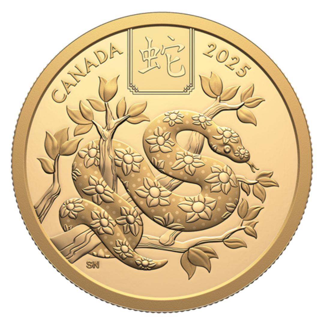 1/2 oz Gold Coin - 2025 Lunar Year of the Snake - Royal Canadian Mint .9999 Au