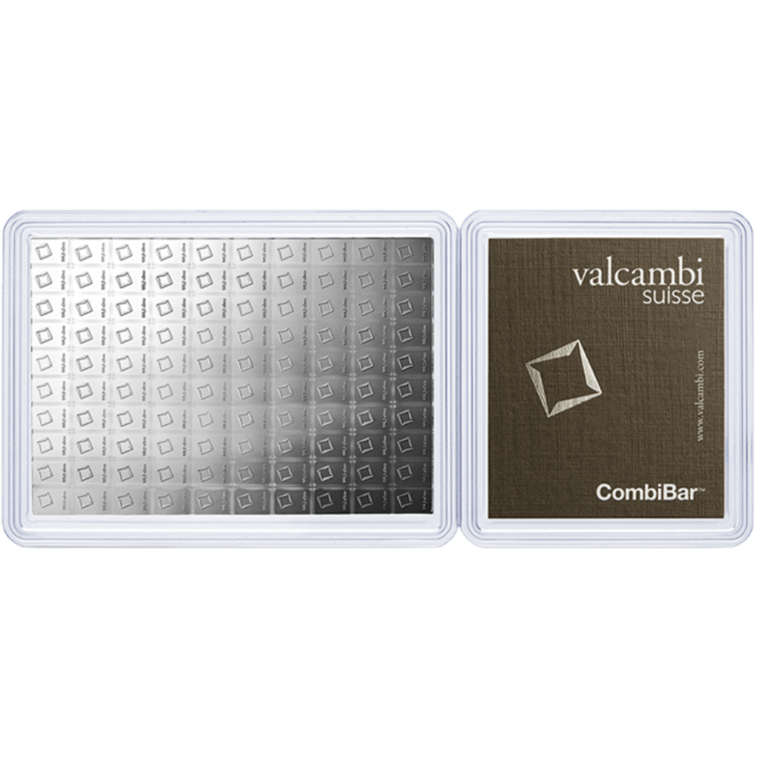 100 Gram Silver Combi-Bar - Valcambi Suisse - 100 x 1 g Silver Bar ...