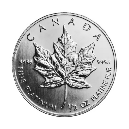 1/2 oz Platinum Maple Coin - Random Year - Royal Canadian Mint - RCM .9995 Pt