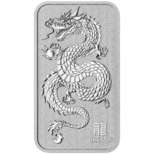 1 oz Perth Mint Lunar Dragon Silver Bar .9999 Fine