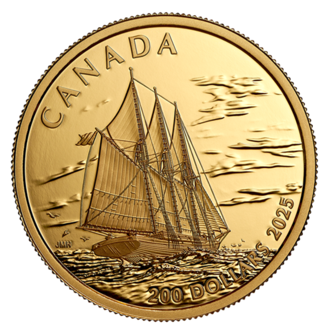1/2 oz Gold Coin - 2025 Tall Ships: Three-masted Schooner – Royal Canadian Mint .9999 Au