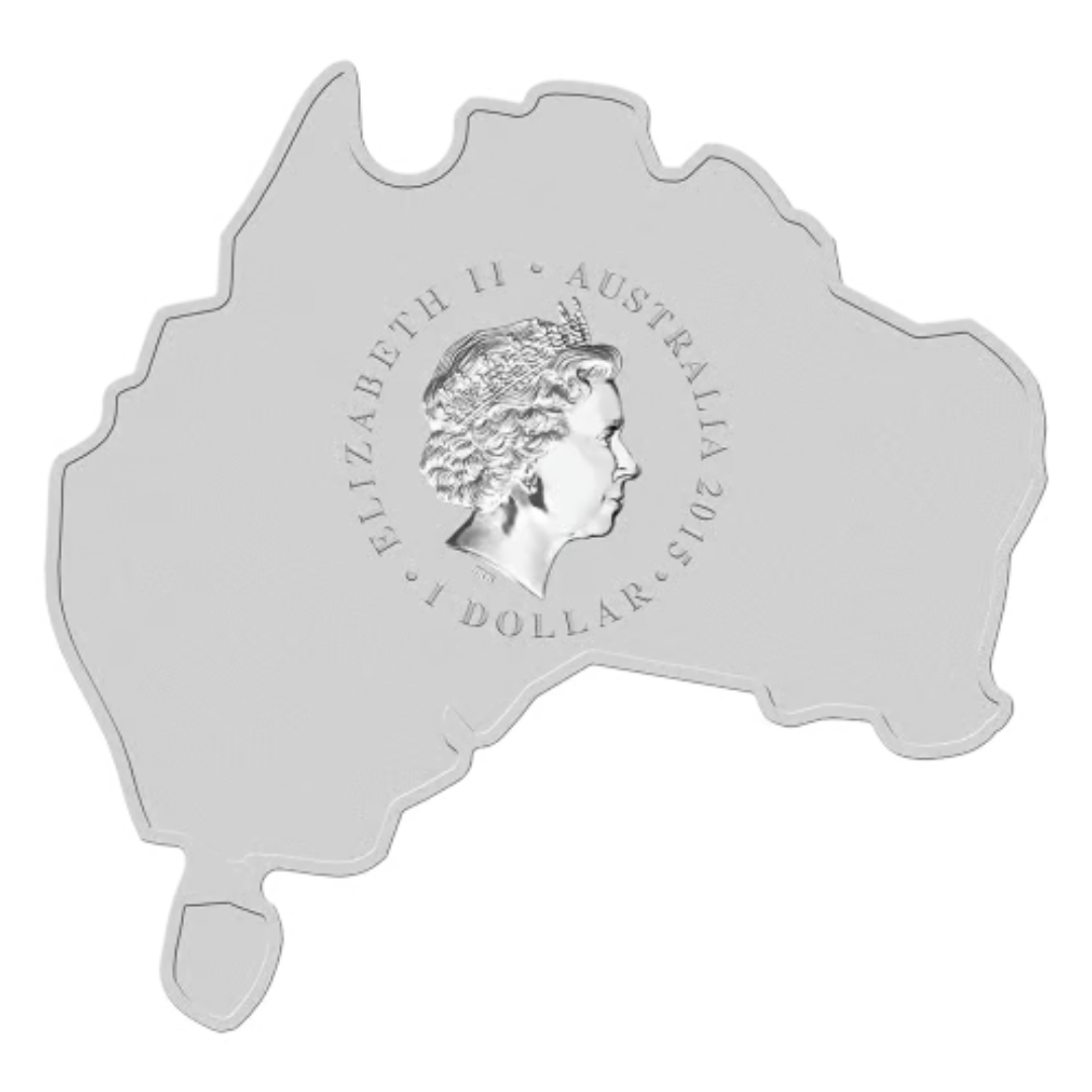 1 oz. Pure Silver Coin - Australian Map Shaped Redback Spider (2015)