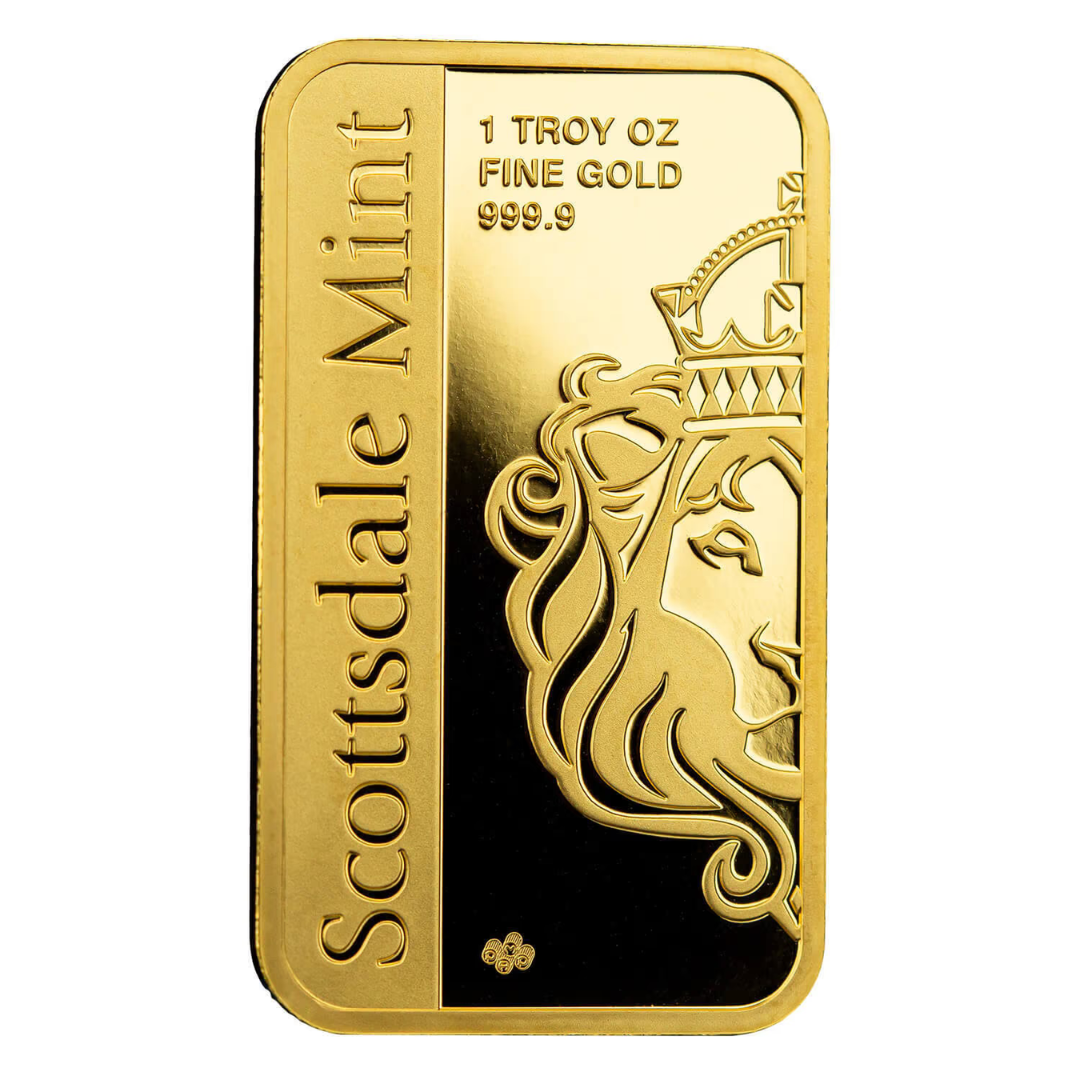 1 oz Gold Bar - Archangel Michael - Scottsdale Mint .9999 Au
