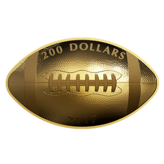 1 oz Pure Gold Football-Shaped and Curved Coin - Mintage: 550 (2017)