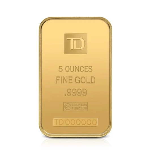 5 oz Gold TD Bank Bar - TD Bank - .9999 Au