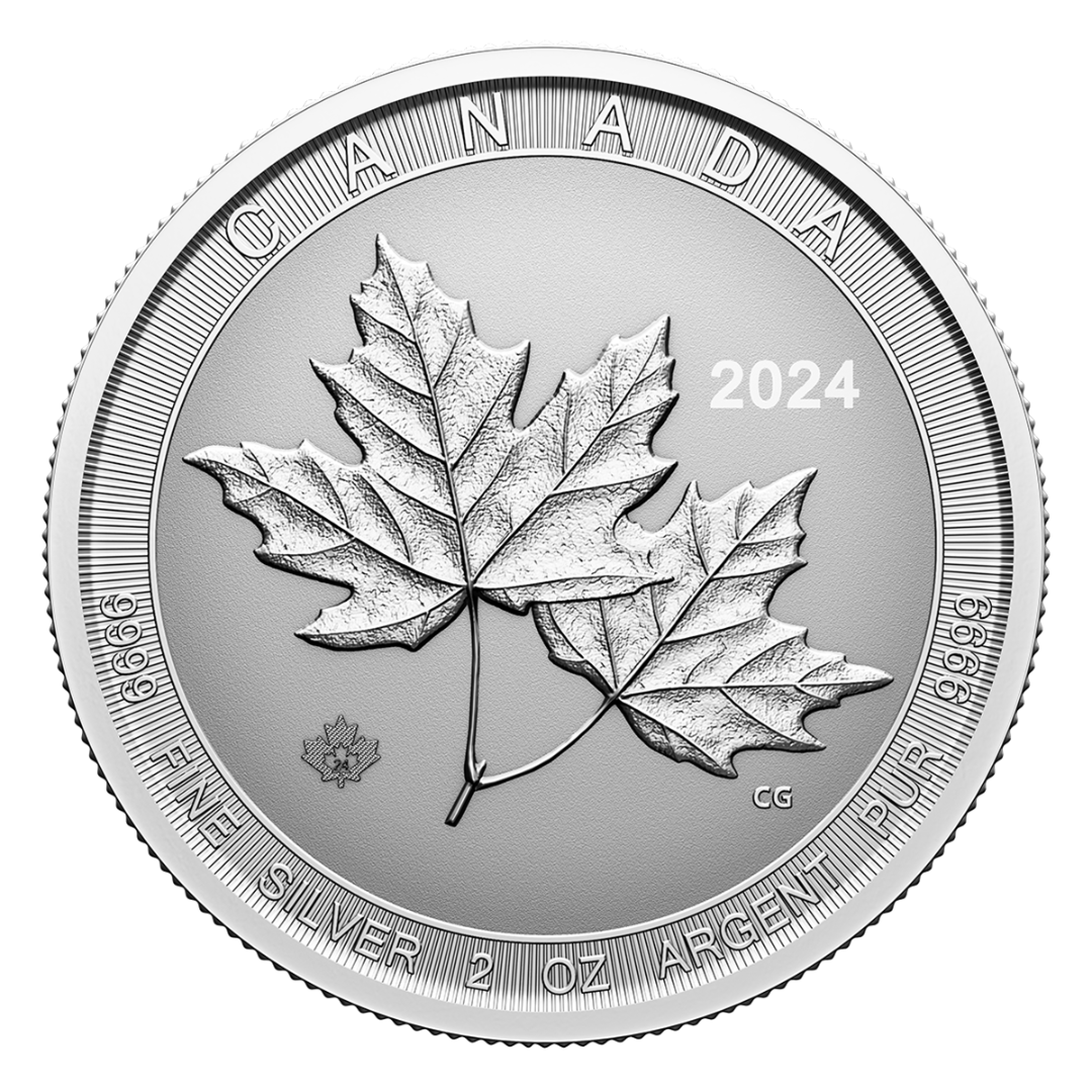 2 oz Silver Coin - 2024 Twin Maple Leaf - The Royal Canadian Mint .9999 Ag
