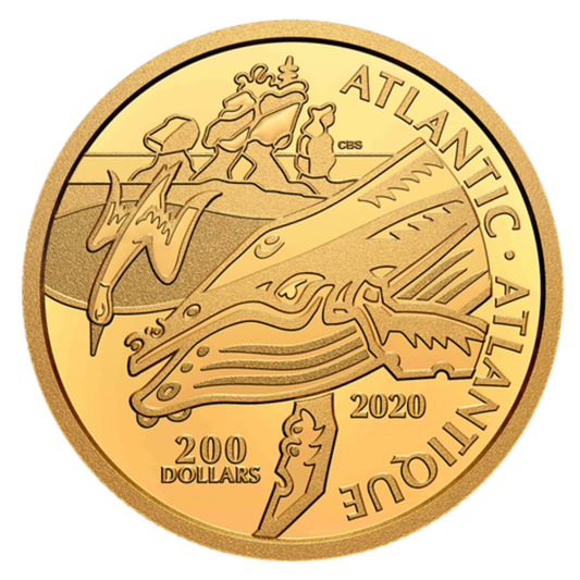 1 oz. 99.999% Pure Gold Coin - Canadian Coastal Symbols: The Atlantic - Mintage: 400 (2019)