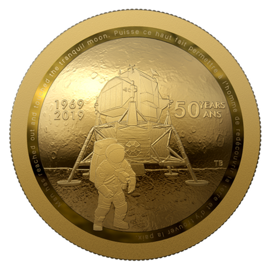 1/2 oz Pure Gold Coin - 50th Anniversary of the Apollo 11 Moon Landing - Mintage: 700 (2019)