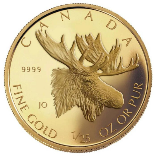 1/25 oz Gold Maple Leaf Coin - Random Year - Royal Canadian Mint - RCM .9999 Au