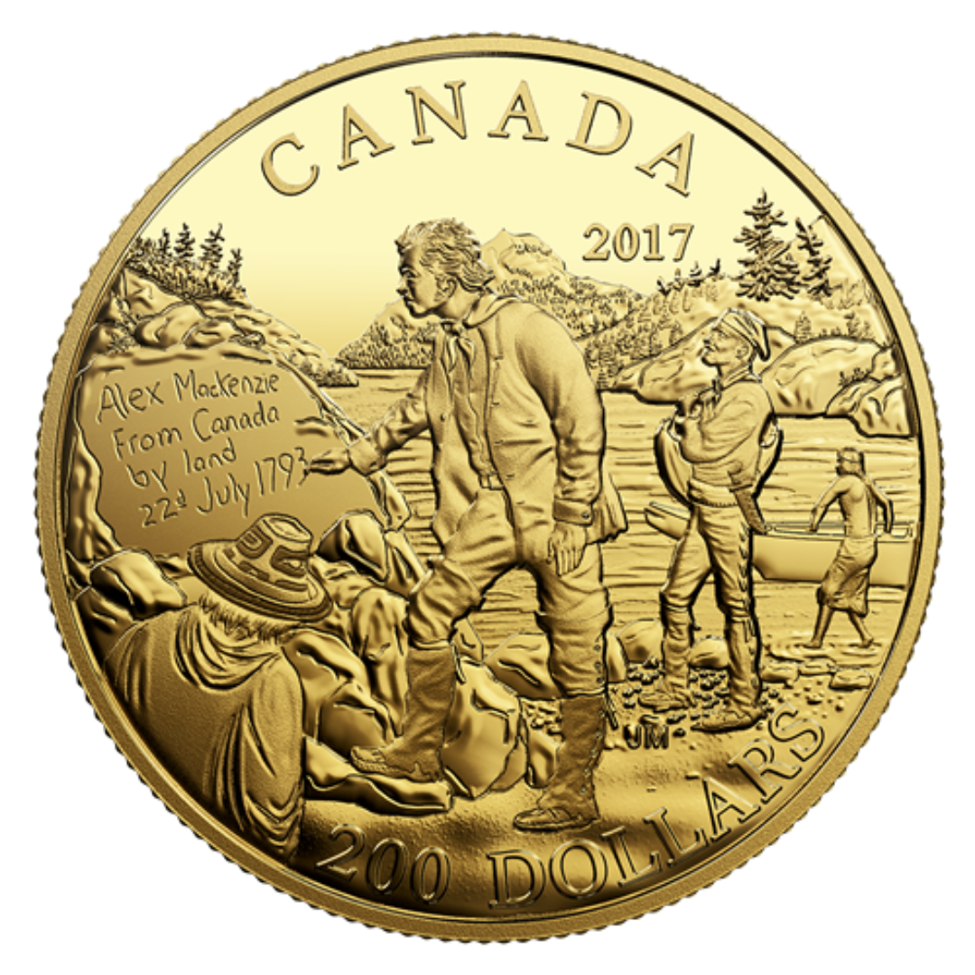 1/2 oz Pure Gold Coin - Great Canadian Explorers Series: Alexander Mackenzie - Mintage: 1,000 (2017)